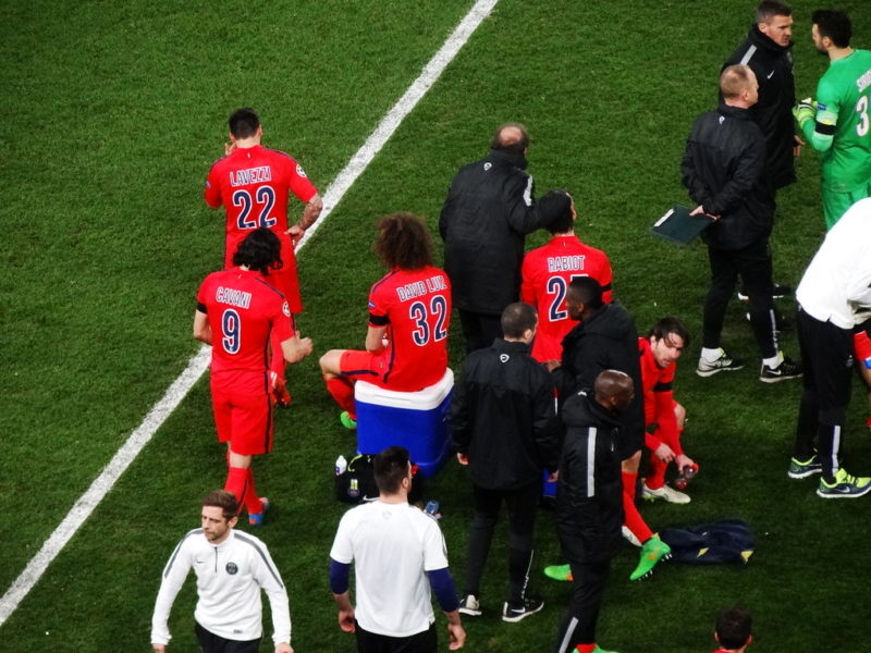 PSG players before a match