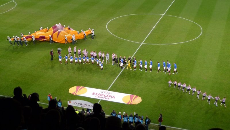 The start of a Europa League match