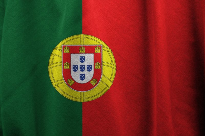 A photograph of the flag of Portugal